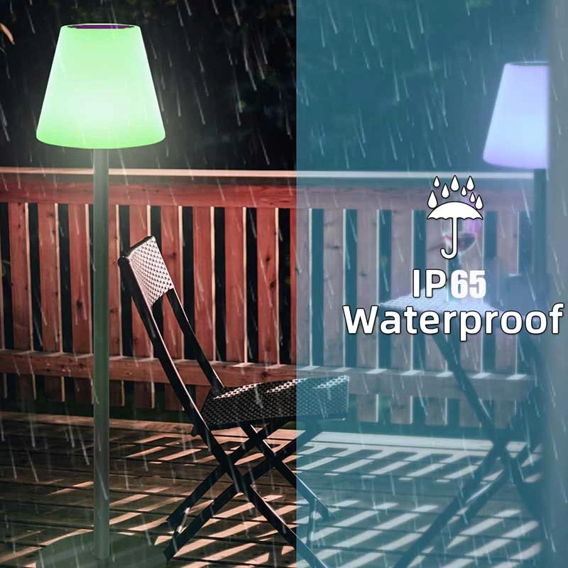 Solar Powered Outdoor Commercial Grade Waterproof Patio Lights RGB LED Solar Table Lights with Remote Control