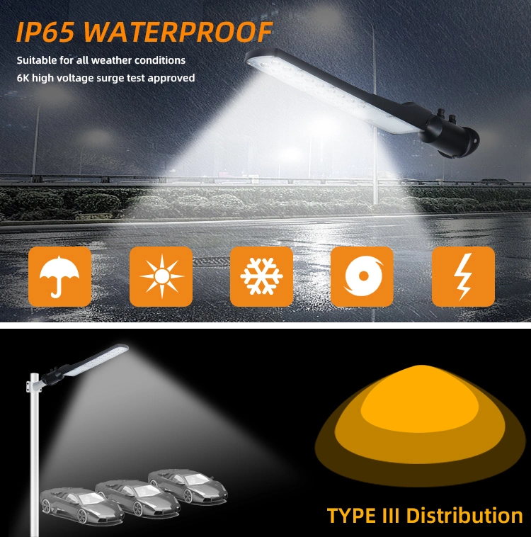 OEM ODM Aluminum Outdoor IP65 Waterproof Road Parking Lot Area Streetlight 30W 50W 100W LED Street Light