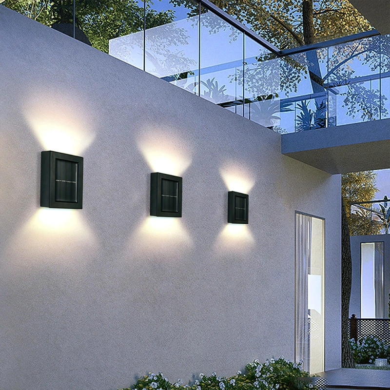 New Upgrade Solar Courtyard Wall Lights with Light Sensor Quality 2PCS SMD Outdoor LED Garden Light LED Wall Decoration Lamp