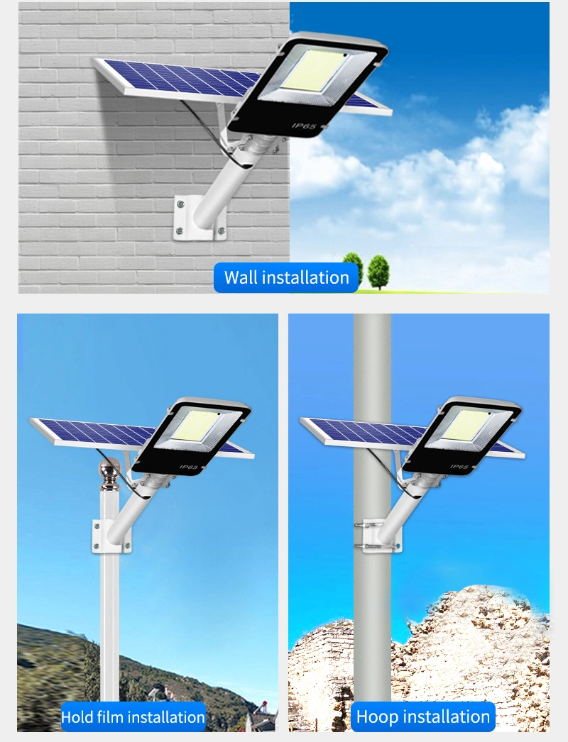 Lebekan White IP65 Integrado Lampara Solar 100W 200W 300W 400W 500W Luz Solar Outdoor Lights Motion Sensor Dusk to Dawn Pole Post Lights