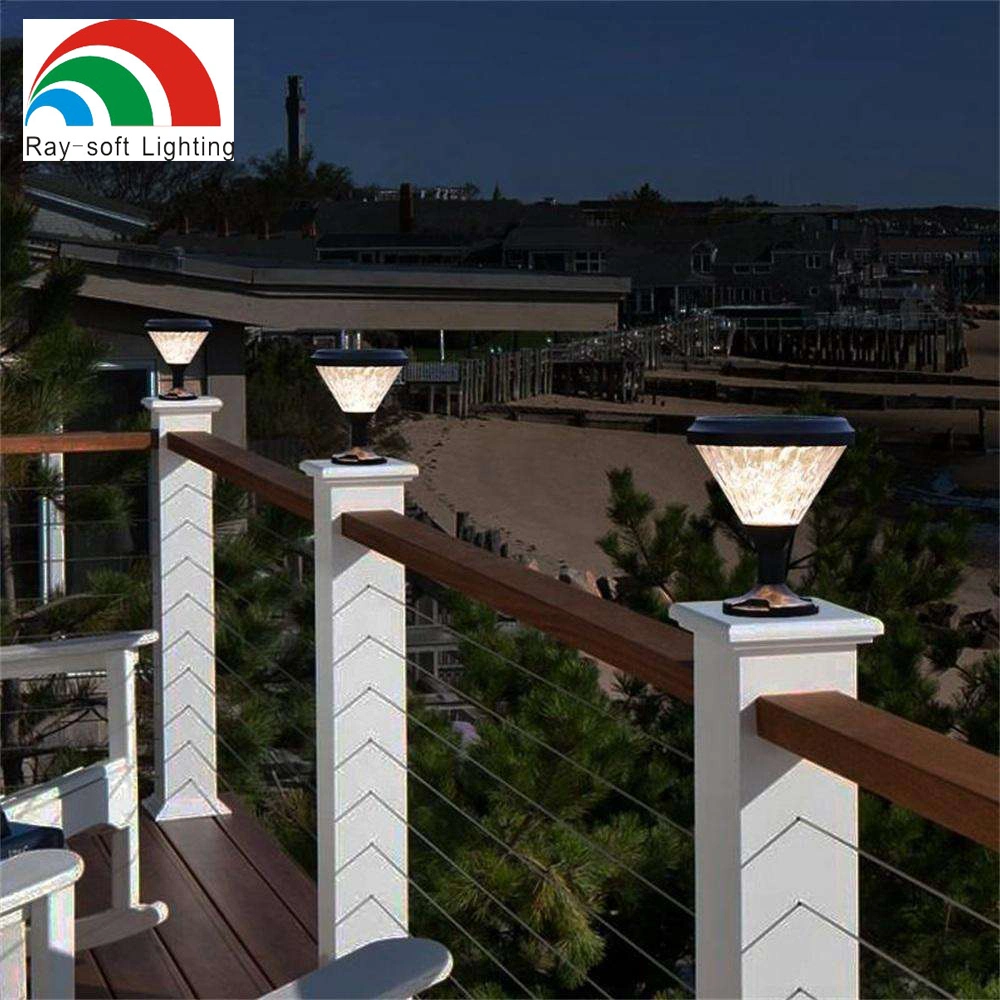 IP65 Waterproof Solar Post Fence Lamp Outdoor Main Gate Solar Pillar Light Backyard Pathway Courtyard Solar Garden Lighting