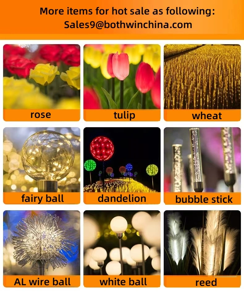 LED Artificial Flower Light Lily Stake Pin Light for Garden Christmas Decoration