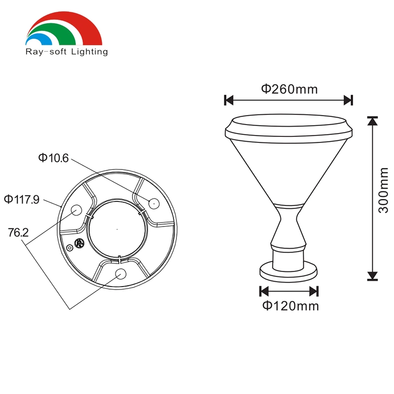 Super Bright Solar Power LED Pillar Lamp Exterior Post Lantern Outdoor Garden Fence Solar Lamp Yard Post Lights