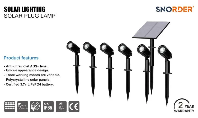 China Made 4000K Split Solar Plug Lamp IP65 Outdoor Solar Lighting Battery Capacity 4ah