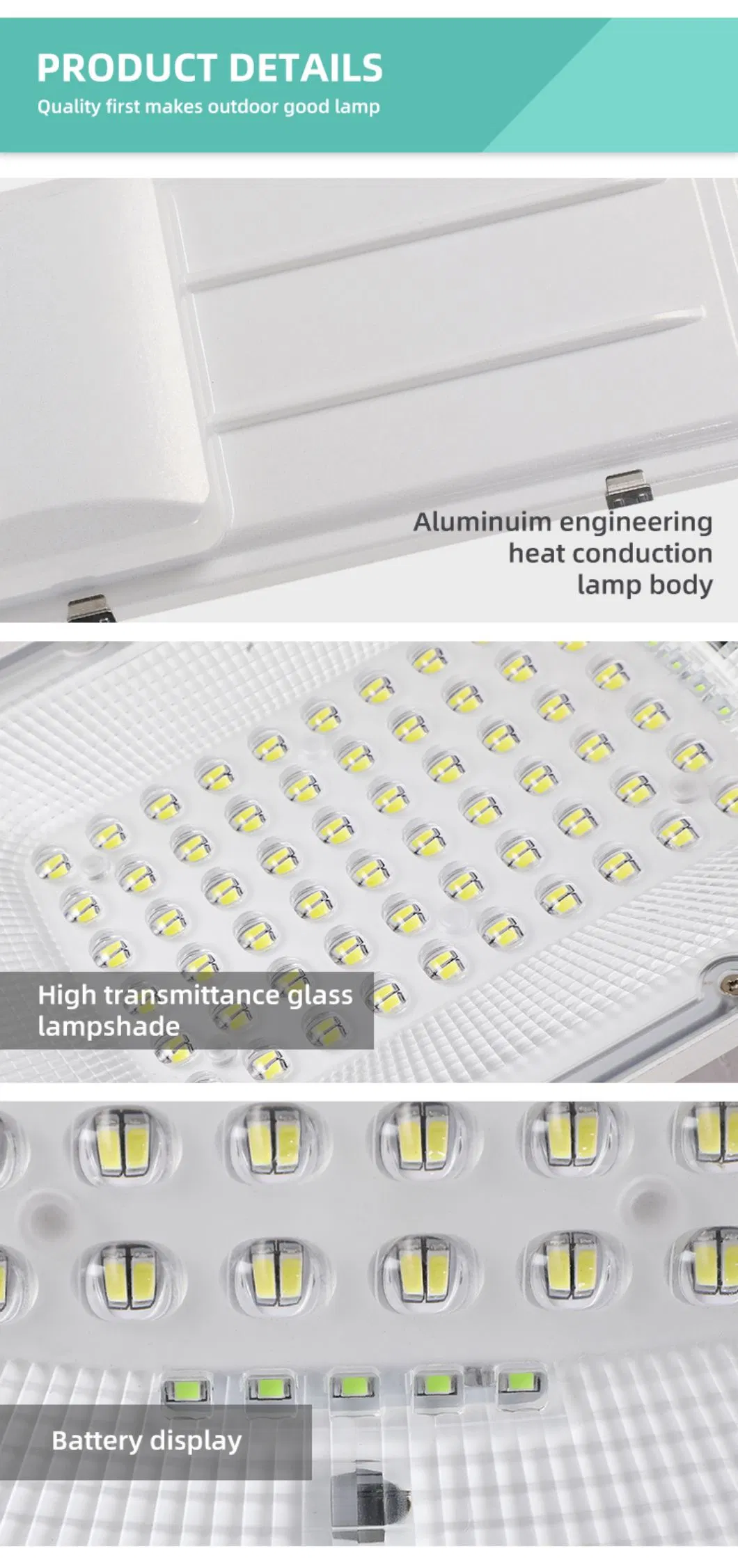 Outdoor Waterproof Battery Powered LED Solar Street Light