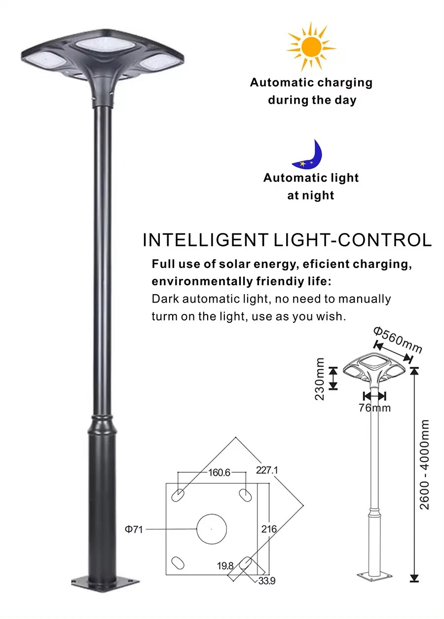 2024 Alumium Privated Solar Powered Outdoor Pathway Decoration Landscape Waterproof Lawn Lamp 8W*4 Spot Lights LED Solar Bollard Garden Lights