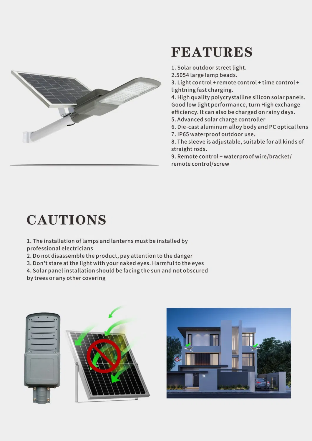 100W 200W 300W 400W 500W LED Solar Street Light High Market Super Brightness LED Garden Lamps