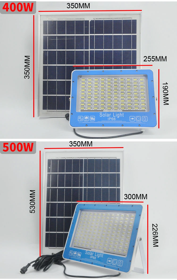 2023 Hot Sell Outdoor Solar Flood Lights 200W 300W 400W 500W Dusk to Dawn Solar Street Light with Remote for Garden