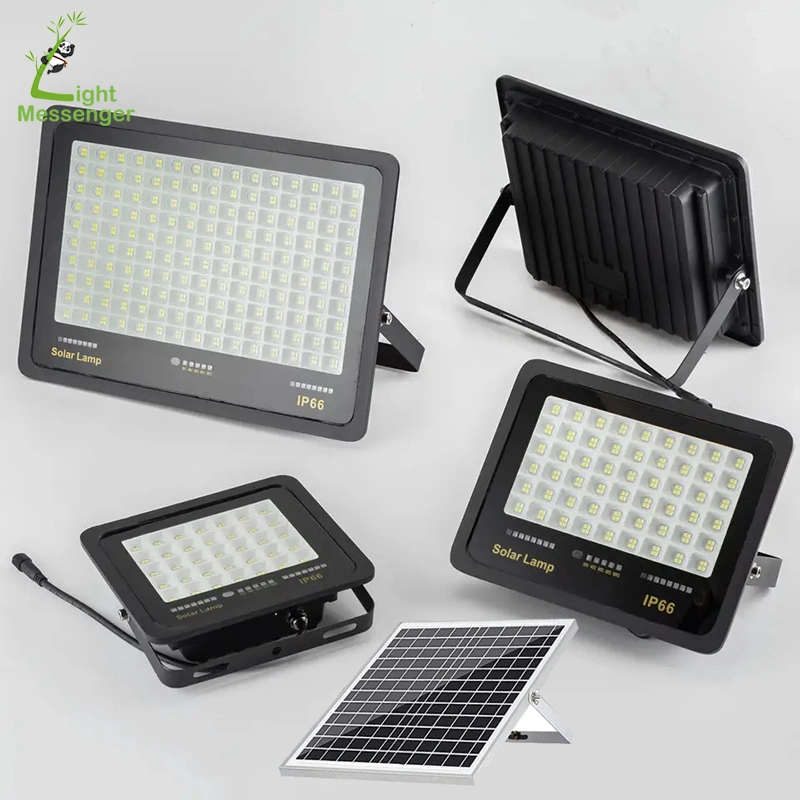 Light Messenger Best Price High Lumen All Die-Cast Aluminum Dusk to Dawn IP66 Waterproof Garden Outdoor IP66 Aluminium Solar Flood Light 100W 200W 300W 500W