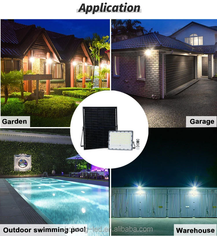 OEM ODM 20W 50W 100W 150W 200W 300W 500W Professional Remote Control IP65 Waterproof Garden Outdoor Solar LED Flood Light