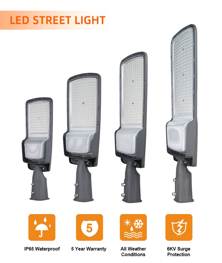 5 Years Warranty Wholesale Price 50W 100W 150W 200W Aluminum Housing Parking Pathway Road Lamp Streetlight IP65 Waterproof Outdoor LED Street Light