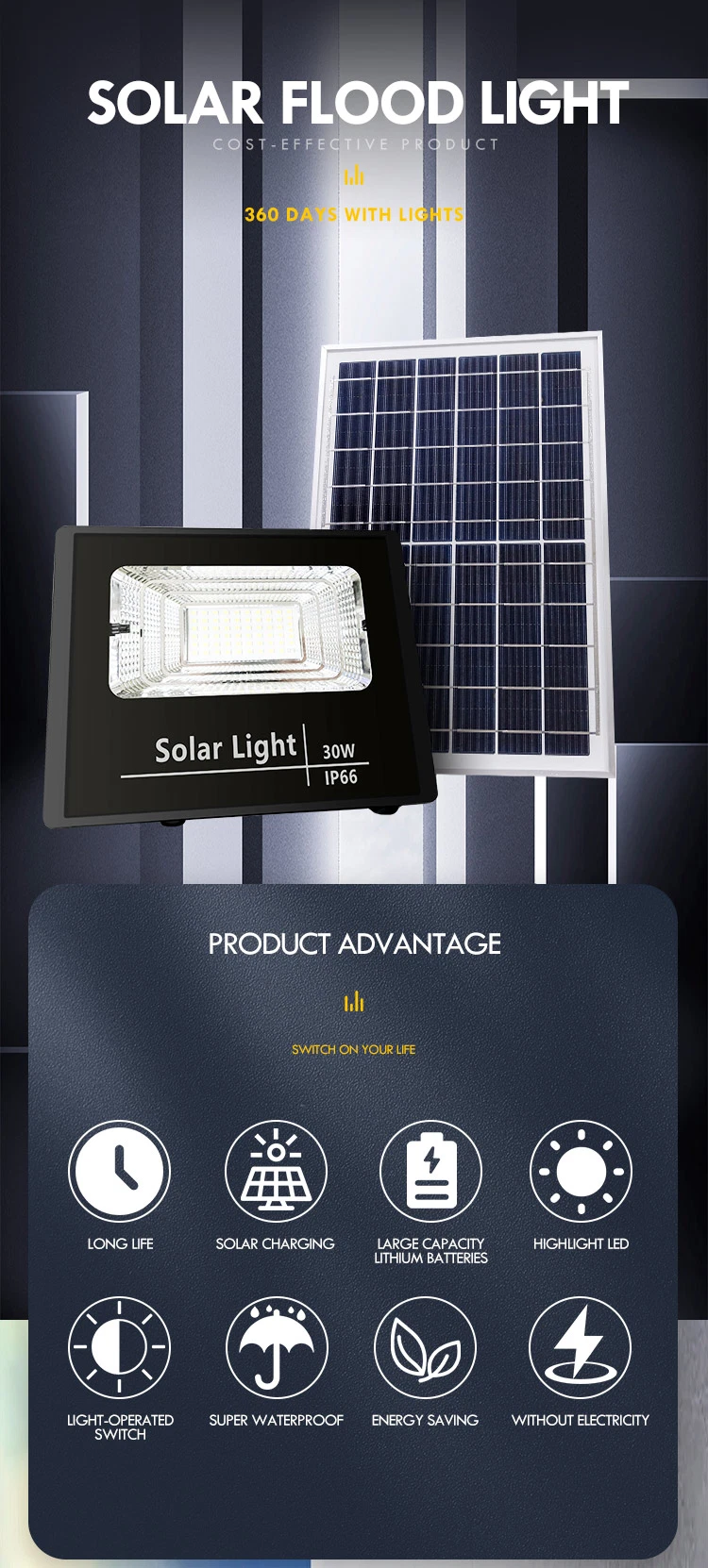 Hot Sell IP65 Outdoor Using Waterproof Solar Flood Light 150 Solar LED Floodlights for Garden