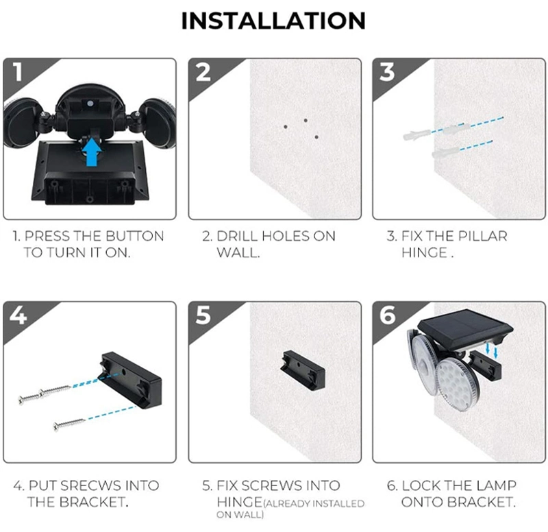 70 LED IP65 Waterproof Security Lights 3 Adjustable Head Solar Motion Solar Lights for Front Door Yard Garage Deck