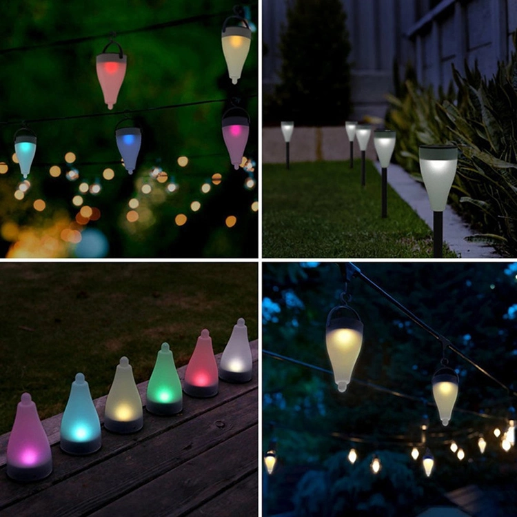 Hot Sale Courtyard Pathway Post Lights IP65 Waterproof Lawn Decor RGB LED Landscape Light Solar Stake Light for Garden