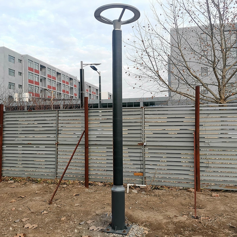 LED Solar Light With Flexible Solar Panel Wrap On Pole For Courtyard