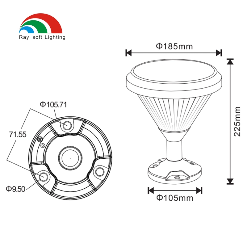 2023 High Quality IP65 Waterproof Cast Aluminum Garden Decorative Modern LED Solar Pillar Light