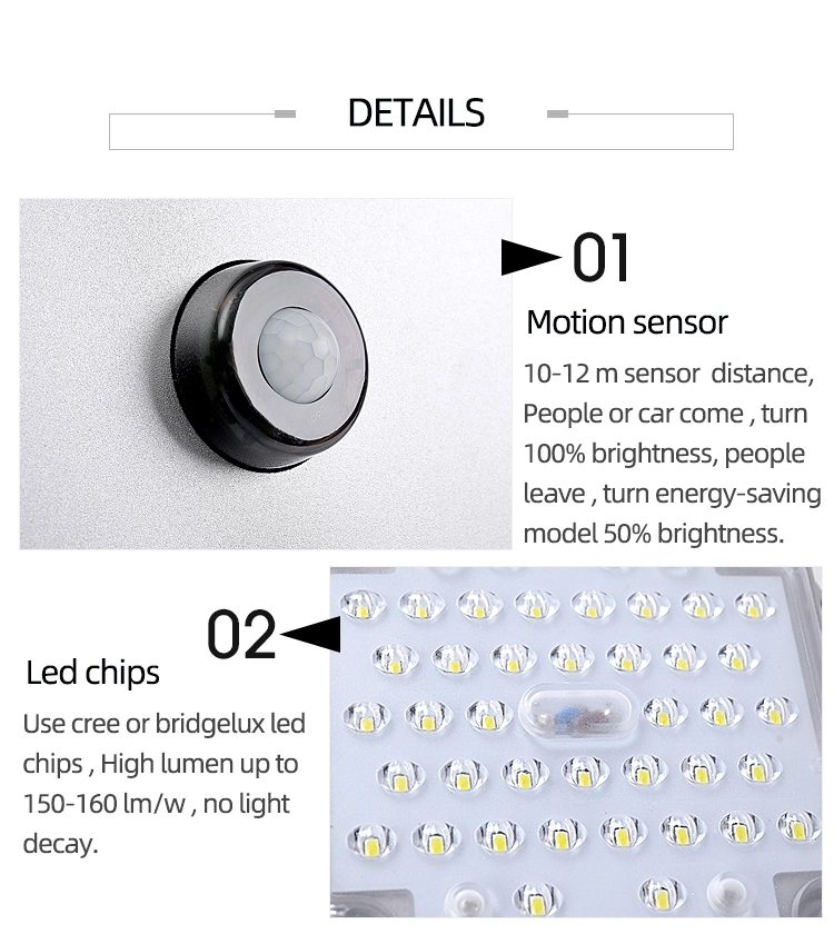 Outdoor Motion Sensor High Lumen 15W All in One LED Solar Street Light for Courtyard Garden Path Lighting