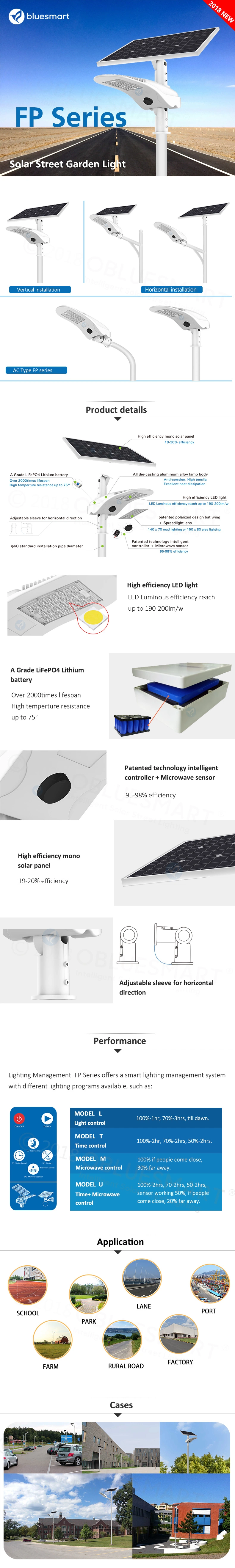 Solar LED Street Garden Night Lamp for Village