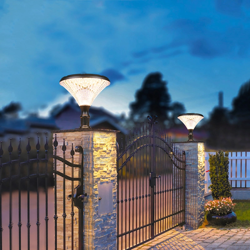 Hotook OEM LED Modern Pillar Outdoor Garden Pathway Lamp Progression Lef Glass Gate Tata Safari 2000 Solar Column Light