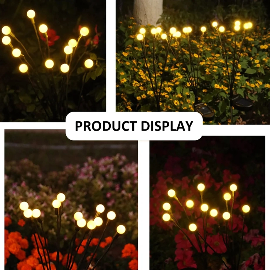 Outdoor Country House Terrace Garden Courtyard Lawn Decoration Waterproof LED Firefly Garden Light Lawn Decor Solar Light