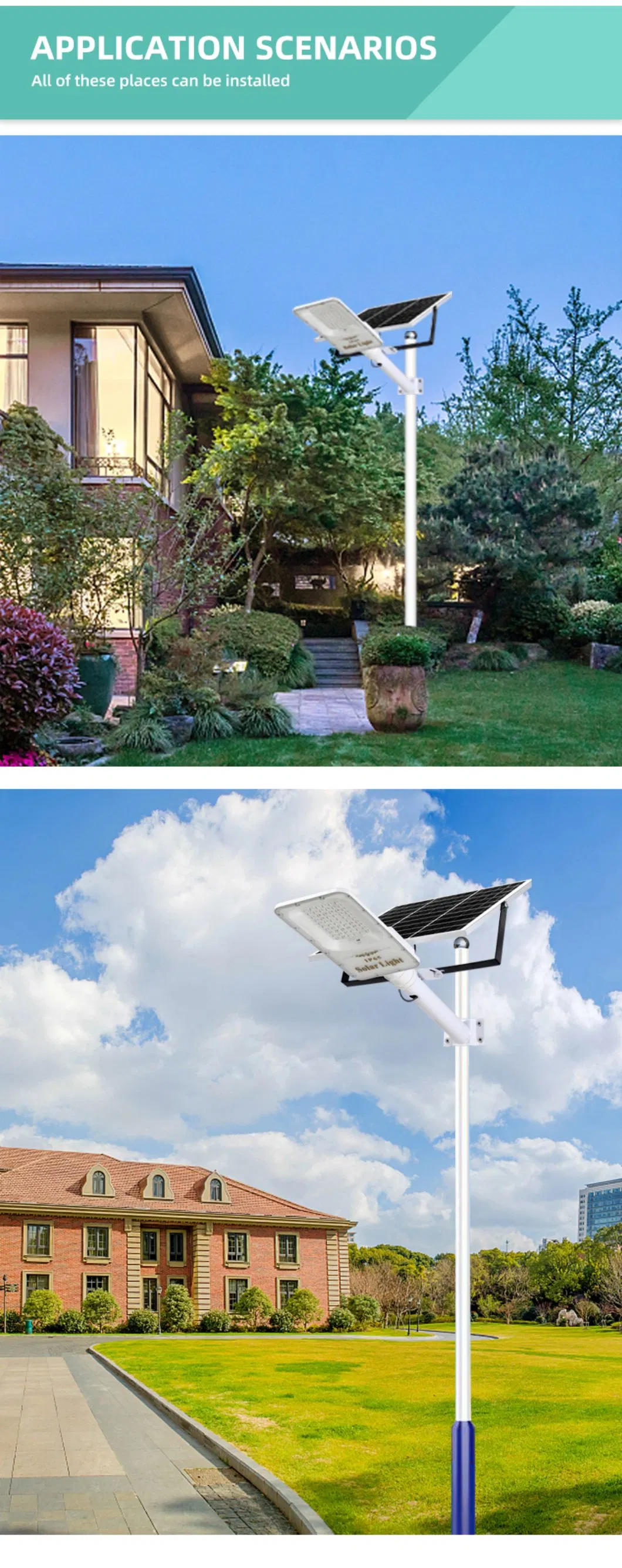 Outdoor Waterproof Battery Powered LED Solar Street Light