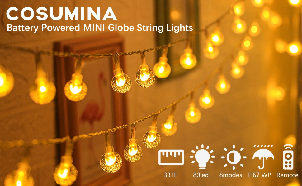 Battery Operated Globe Ball Fairy String Lights with Remote for Bedroom Patio Indoor &amp; Outdoor Party Wedding Christmas