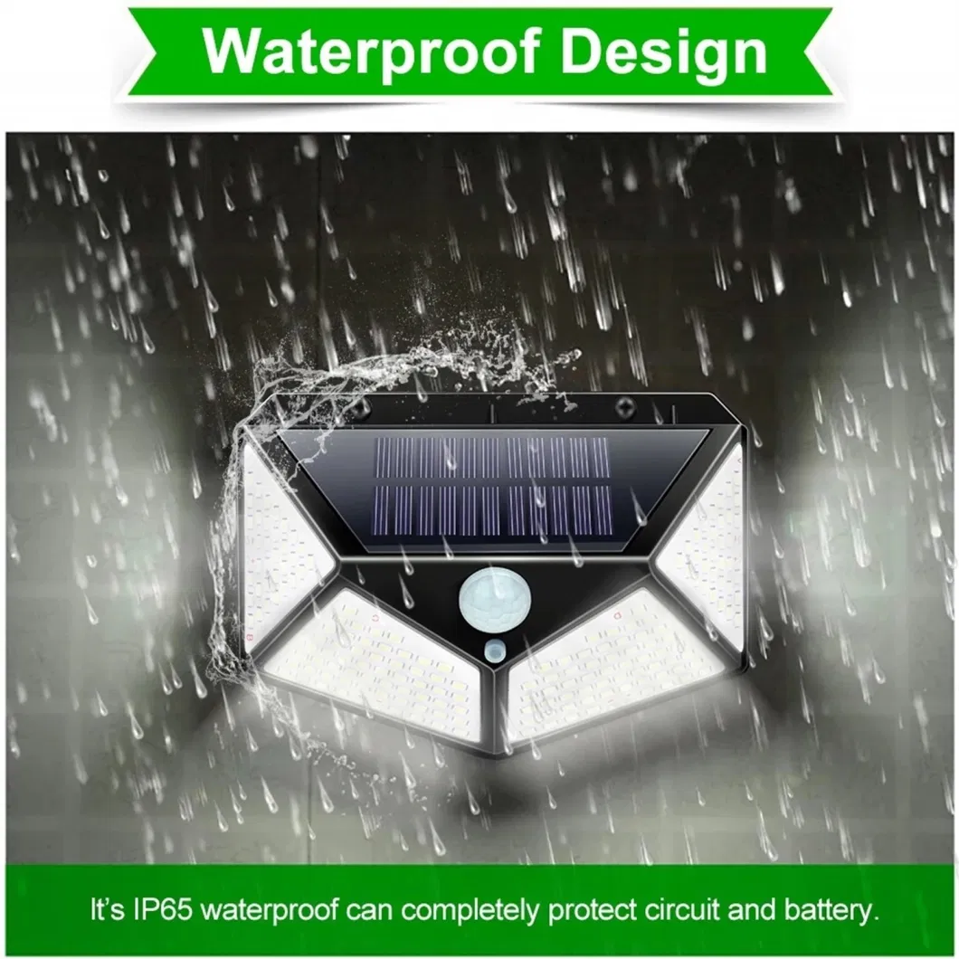 100LED Outdoor Solar Lamps Waterproof Security Courtyard Body Induction Solar LED Garden Light