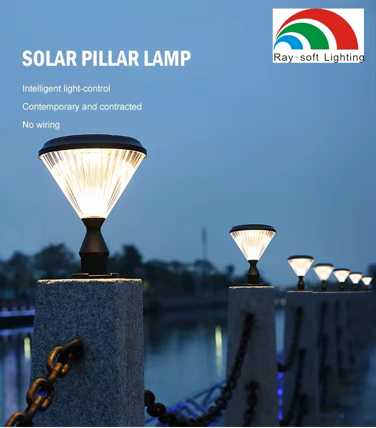 Super Bright Solar Power LED Pillar Lamp Exterior Post Lantern Outdoor Garden Fence Solar Lamp Yard Post Lights