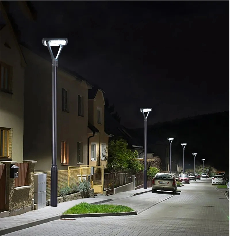 120 Watt Double Arm LED Solar Street Light Outdoor High Fixture Waterproof Integrated Street Flagpole Mart Post