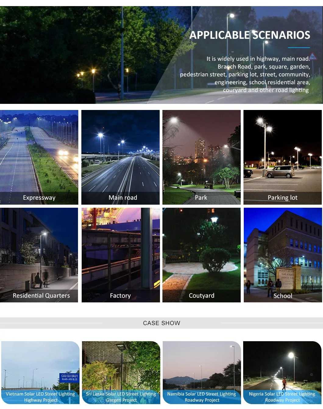 Romanso New Design Solar Street Lights with Pole Road