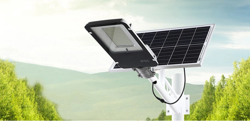 Lebekan White IP65 Integrado Lampara Solar 100W 200W 300W 400W 500W Luz Solar Outdoor Lights Motion Sensor Dusk to Dawn Pole Post Lights