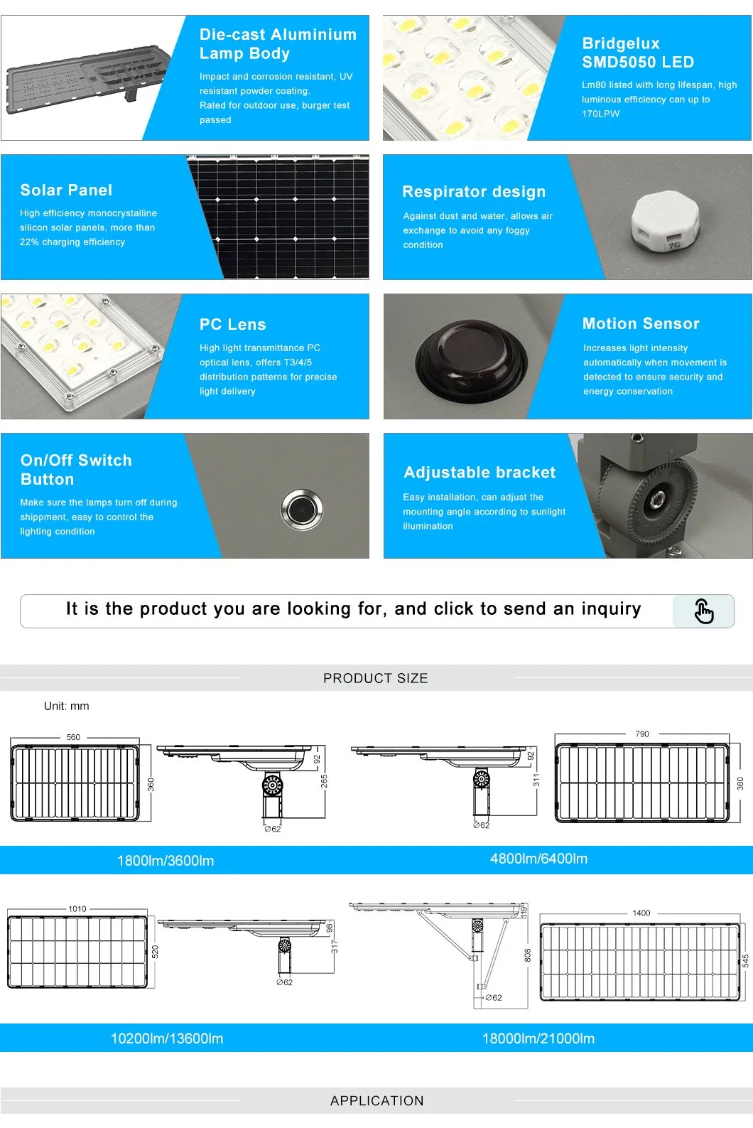 Romanso New Design Solar Street Lights with Pole Road