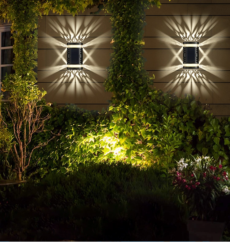 Garden Courtyard LED Solar Garden Light Wall Mount Lamp