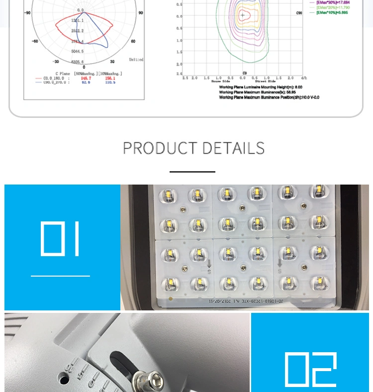 Road Outdoor Waterproof 30W 40W 60W 80W LED Street Light for Country City Yard Cheap Price