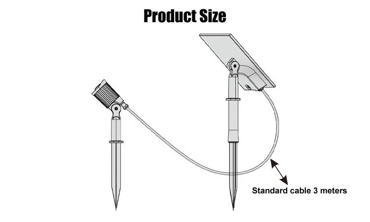 China Made 4000K Split Solar Plug Lamp IP65 Outdoor Solar Lighting Battery Capacity 4ah