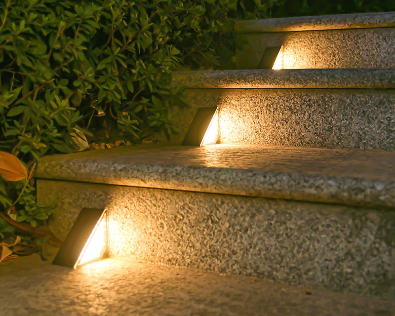 Solar LED Lights Outdoor Pathway Lamp Waterproof Solar Deck Stair Step Light