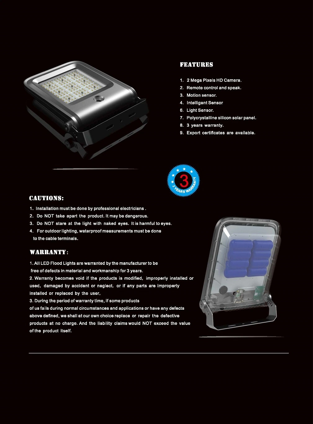 Modern Battery Backup Last All Night LED Solar Bollard Pathway Light with Motion Sensor