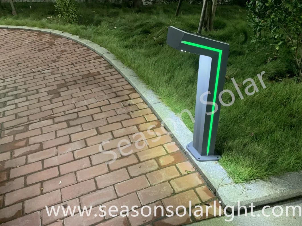 Factory Lighting Ce Bright Garden Solar Bollard Pathway Light with Blue Accent LED Lighting