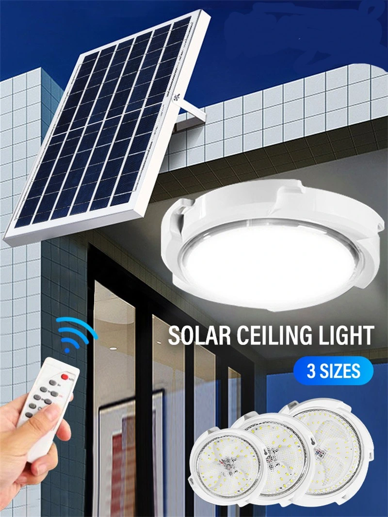 Home Indoor Waterproof Outdoor IP65 20W ABS Fixture Solar Ceiling Light for Outdoor Garden Yard