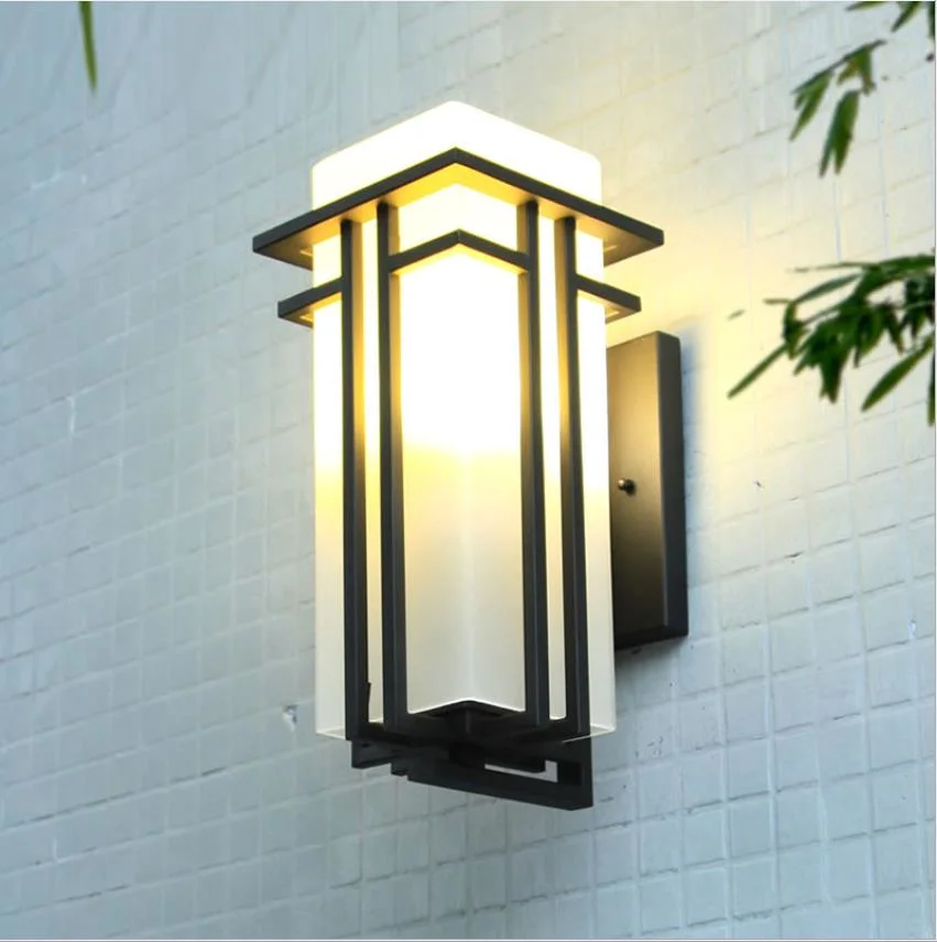 European Outdoor Wall Lamp Waterproof Outdoor Exterior Wall Light Black (WH-HR-92)