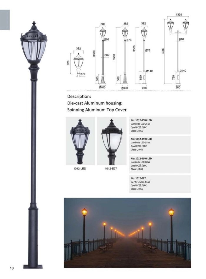 CE EMC Classical Die-Cast Aluminum 35W LED Garden Light Fixture