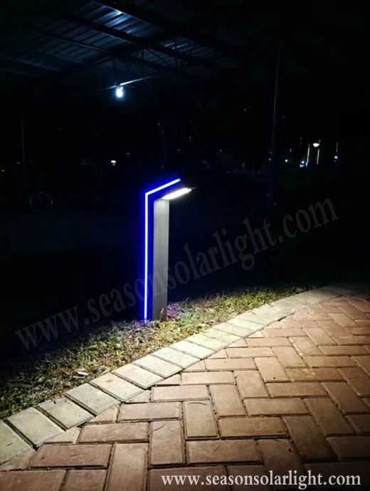 Factory Lighting Ce Bright Garden Solar Bollard Pathway Light with Blue Accent LED Lighting