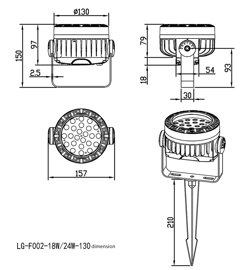 5W IP65 12V Patio Yard Walkway Low Voltage Outdoor LED Garden RGBW Spike Light for Landscape Lighting