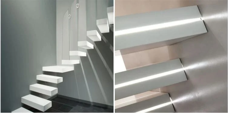 Floating Staircase Inexpensive Domestic Motion Sensor LED Lights Awning for Exterior Floating Staircase