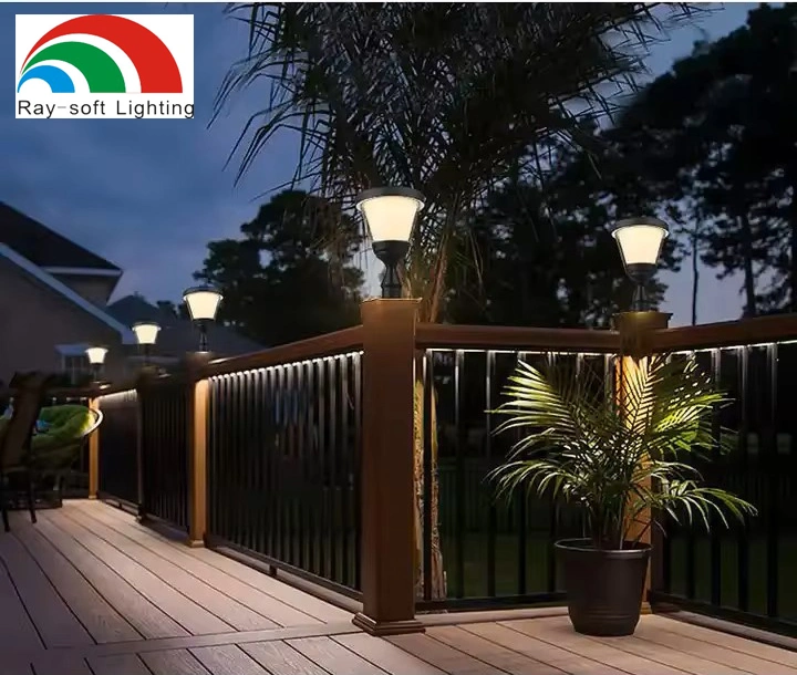 New High Lumen Good Brightness Waterproof Decorative Gate Post Garden Villa Aluminum Solar LED Pillar Light