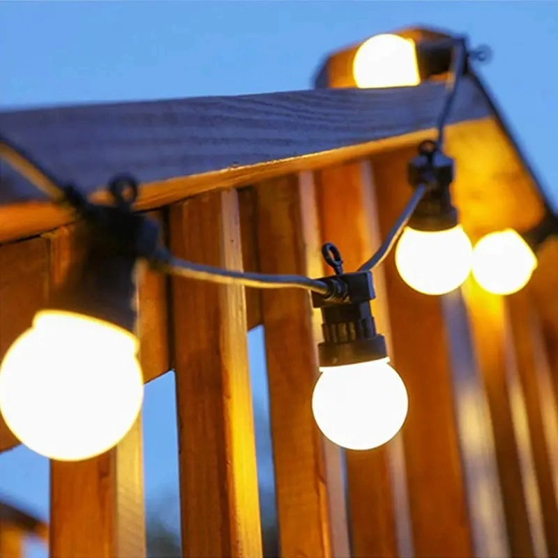 G50 Shatterproof Bulbs Solar Outdoor String Lights with Dimmable Remote Control for Garden Bistro Cafe Backyard Holiday