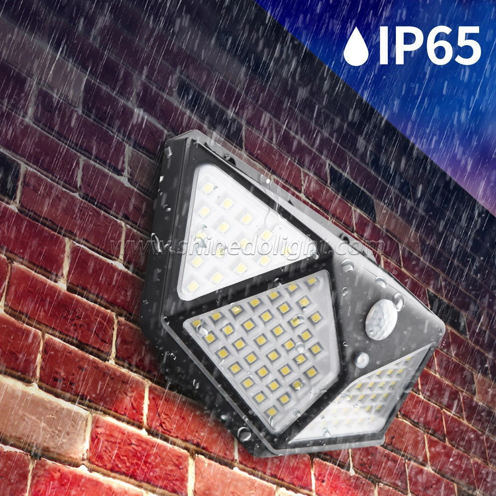 Best Outdoor Backyard Garden Stair Waterproof IP67 Solar Power 4 Sides Lighting Wall Lamp 100 LED Motion Sensor LED Solar Light