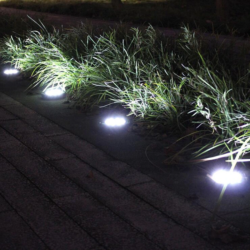 Waterproof with Light Sensor Patio Outdoor Light Solar Ground Lights 8 LED Solar Disk Lights Garden Lights Bl11893