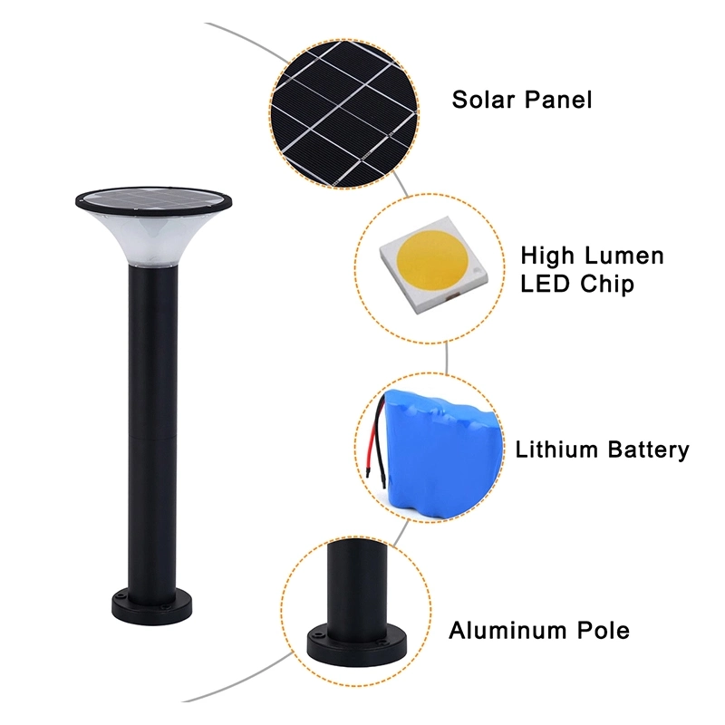 Automatic Easy DIY Installation Wire Free Triple Lantern Heads Garden Light, 15W Outdoor IP67 Waterproof Anti-Corrosion Solar Charging System Park Lighting