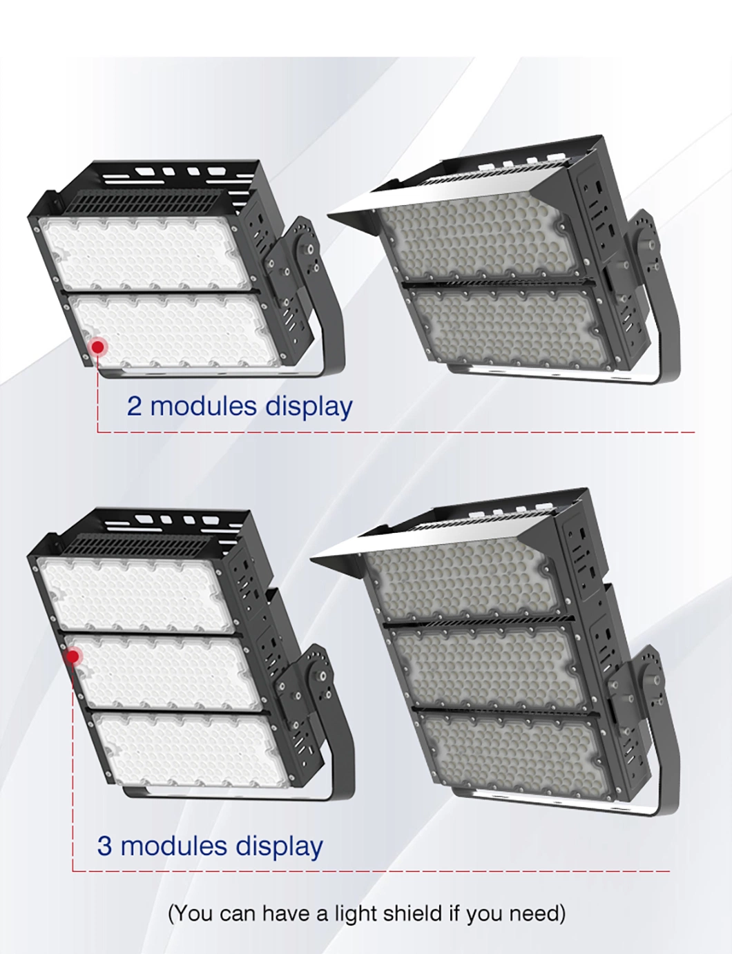 High Efficiency Waterproof Floodlight 100W 200W 300W LED Stadium Sport Field Light